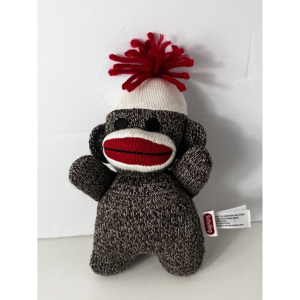 Schylling Brown  Sock Monkey 7" Plush Stuffed Animal